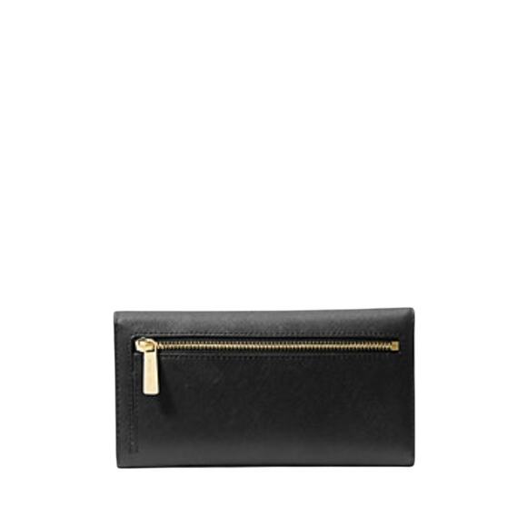 Michael Kors Crossgrain Leather Tri Fold Wallet Black - Picture 3 of 4